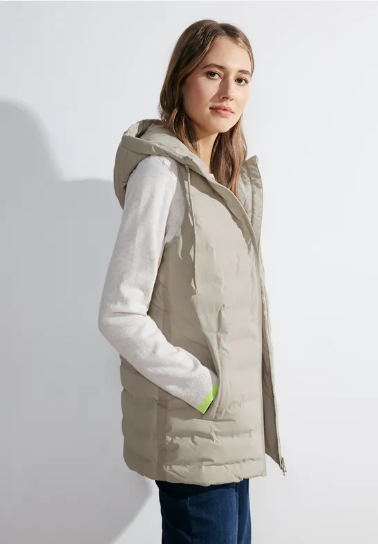CECIL Gilet long à capuche 