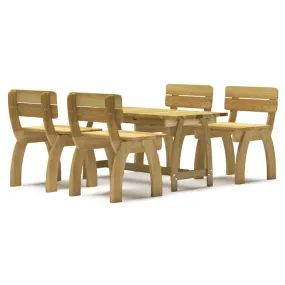 Mobilier de salle à manger de jardin 5 pièces bois de pin imprégné 02_ 