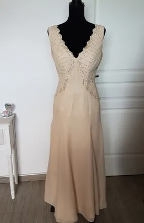 Robe de soirée cocktail beige